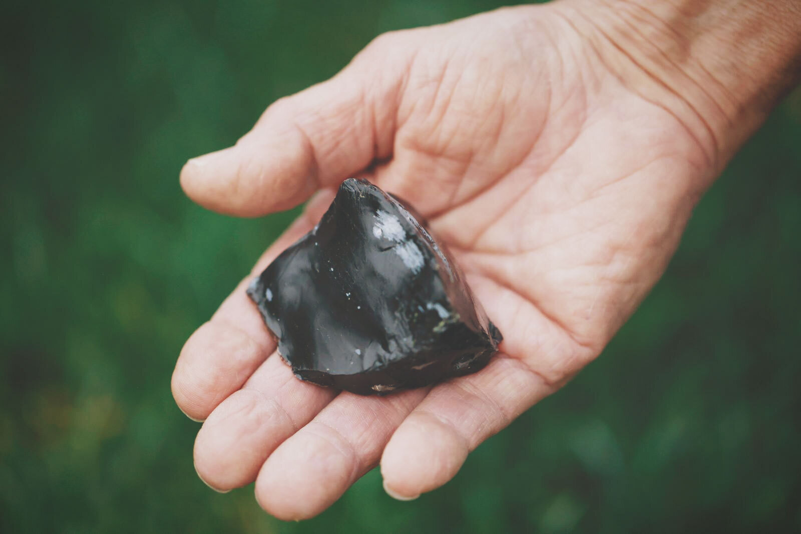 Obsidian volcanic glass